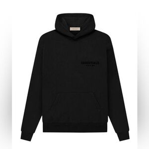Fear of God Essential Black Stretch Hoodie Size Large